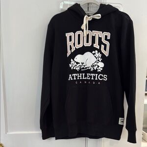 Roots Black and White Athletics Hoodie for Men